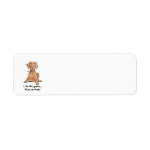 Life Happens Vizslas Help Cartoon Return Address Label