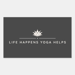 Life Happens Yoga Helps Motivation Rectangular Sticker