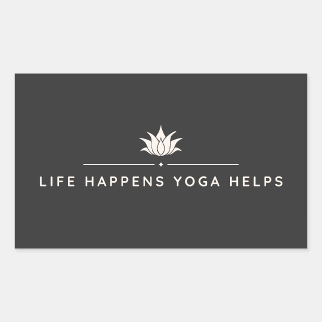 Life Happens Yoga Helps Motivation Rectangular Sticker (Front)