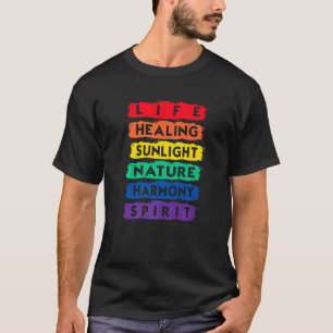 Life Healing Nature Harmoney Spirit Lgbtq Flag Lgb T-Shirt