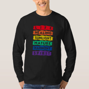 Life Healing Nature Harmoney Spirit Lgbtq Flag Lgb T-Shirt