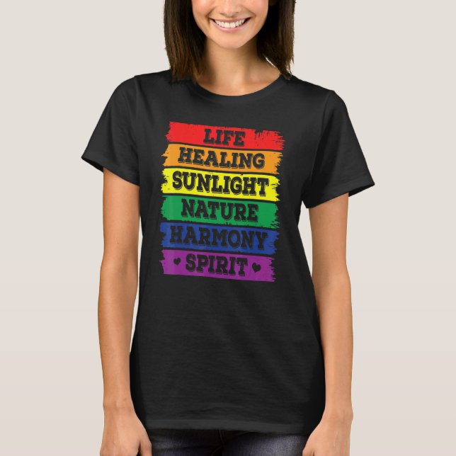 Life Healing Sunlight Nature Harmony Spirit Lgbt Q T-Shirt (Front)