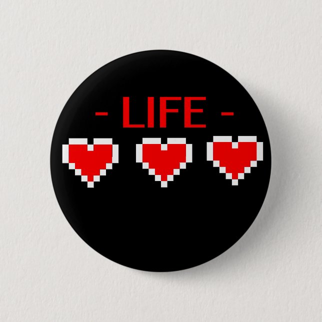 Life Hearts 6 Cm Round Badge (Front)
