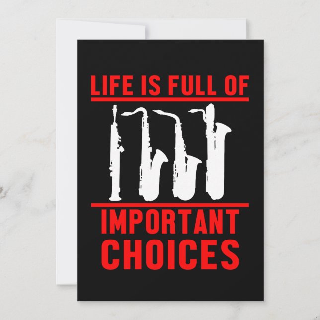 Life Important Choices Marching Band Musical Gift Invitation (Front)