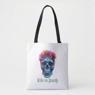 Life in Death, Bloom in Blue Tote Bag