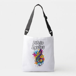 "Life in Lyrics" colour notes typography design Crossbody Bag