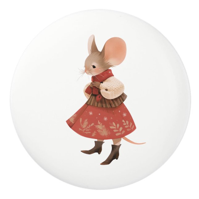 Life in Mice Town Series # 5 Ceramic Pull (Front)