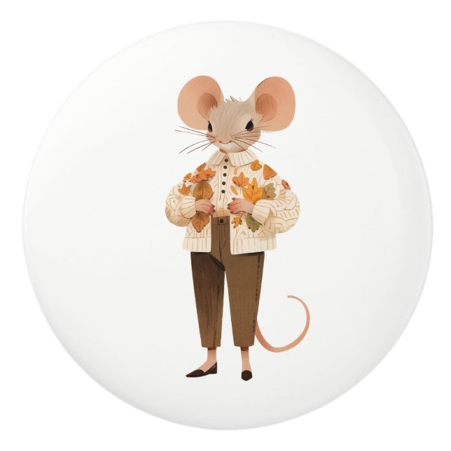 Life in Mice Town Series # 6 Ceramic Pull (Front)