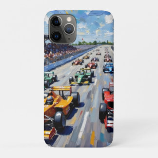 Life in Motion – Indy Car Racing Oil Painting iPhone 11 Pro Case