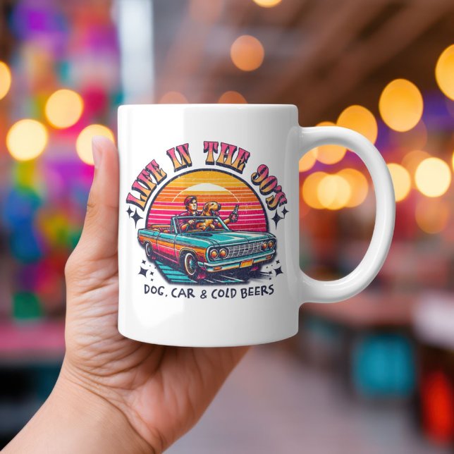 Life in the 90's - Dog, Car and Cold Beers Mug (Creator Uploaded)