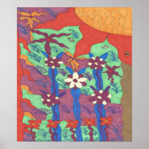 Life in the Garden Abstract Art Poster Print