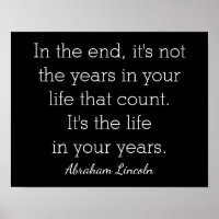 Life in Years - Abraham Lincoln quote - art print