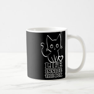Life Inside The Box - Black Kitty Cat Coffee Mug