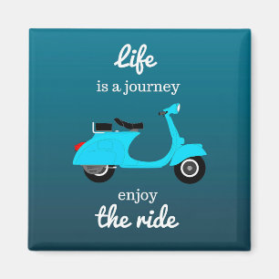 Life Inspirational Quote Blue Ombre Magnet