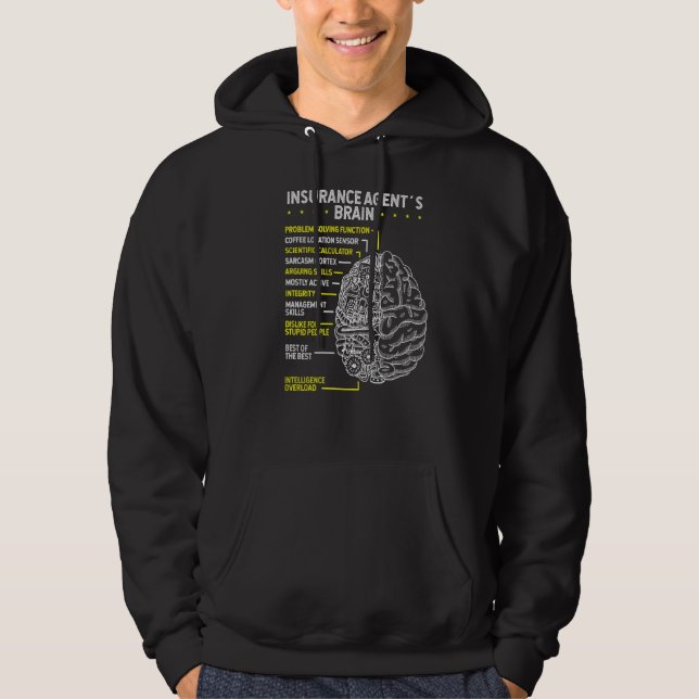 Life Insurance Agent Brain Insurance Broker Practi Hoodie (Front)