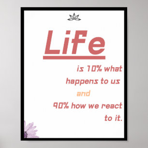 Life is 10% what happens to us and 90% how we poster