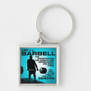 Life Is A Barbell - Workout Gym Inspirational Key Ring