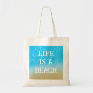 Life is a beach funny tote bag summer gift sand
