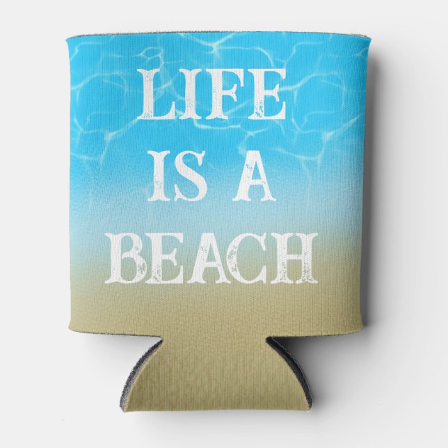Life is a beach funny tote bag summer gift sand can cooler (Front)
