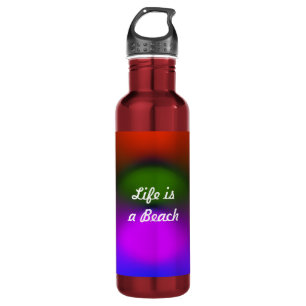 Life is a Beach Neon Blue, Purple, Green & Orange 710 Ml Water Bottle