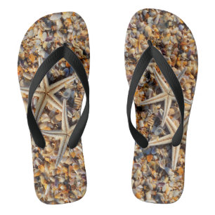 Life Is A Beach Seashells & Star Fish Summer Fun Thongs
