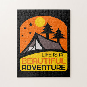 Life is A Beautiful Adventure Camping Jigsaw Puzzle