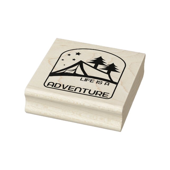 Life is A Beautiful Adventure Camping Rubber Stamp (Stamp)