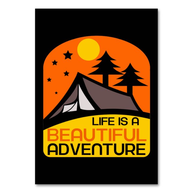 Life is A Beautiful Adventure Camping Table Number (Front)