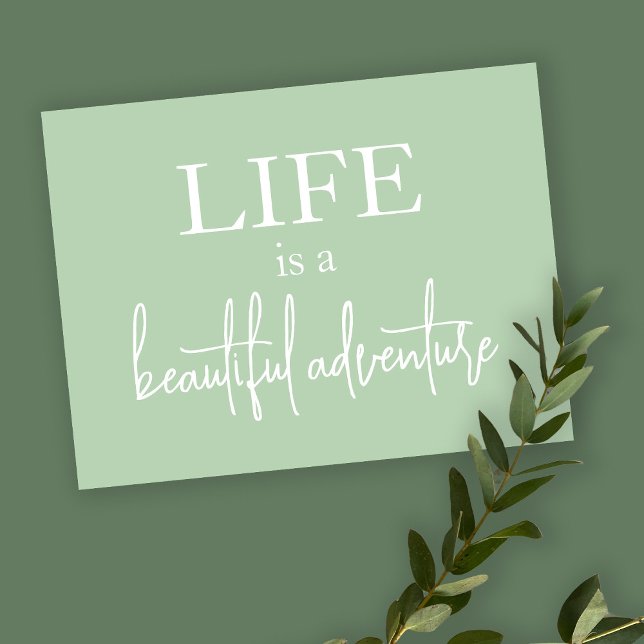Life is a Beautiful Adventure Inspiring Quote Postcard (Creator Uploaded)