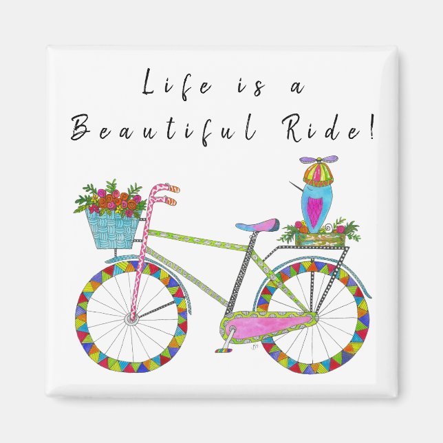 Life is a Beautiful Ride Bicycle Magnet (Front)