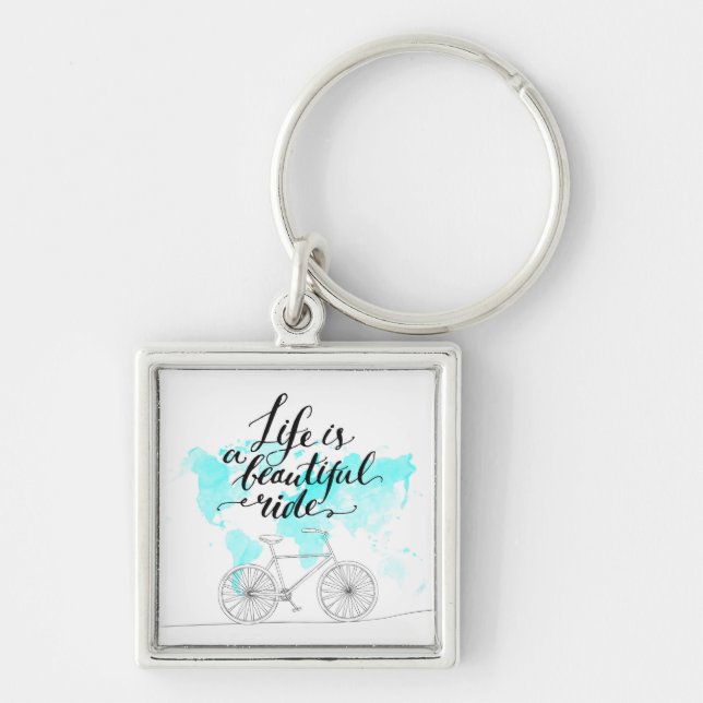Life Is A Beautiful Ride Blue Key Ring (Front)