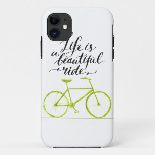 Life Is A Beautiful Ride Lime Green iPhone 11 Case
