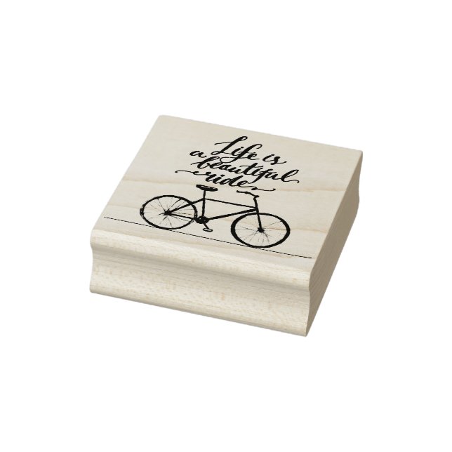 Life Is A Beautiful Ride Lime Green Rubber Stamp (Stamp)