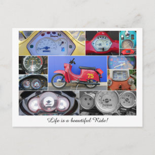 Life is a beautiful ride on a scooter! postcard