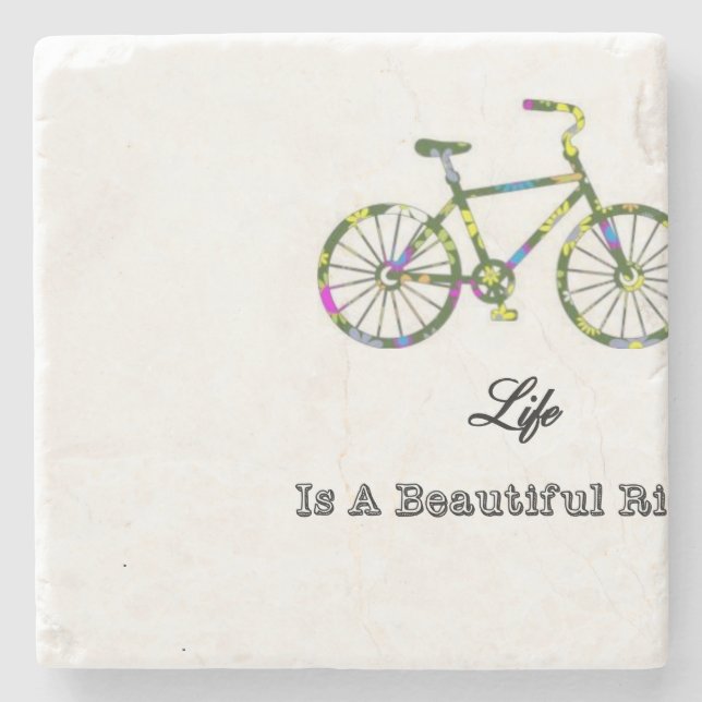 Life Is A Beautiful Ride Stone Coaster (Front)