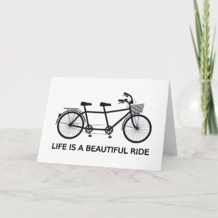 Life is a beautiful ride, tandem bicycle card