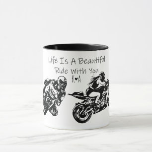 Life is a beautiful ride with you, Personalised Mug