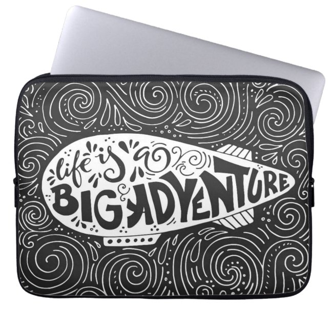 Life Is A Big Adventure Laptop Sleeve (Front)