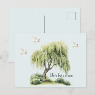 Life is a dream Tree Birds Postcard