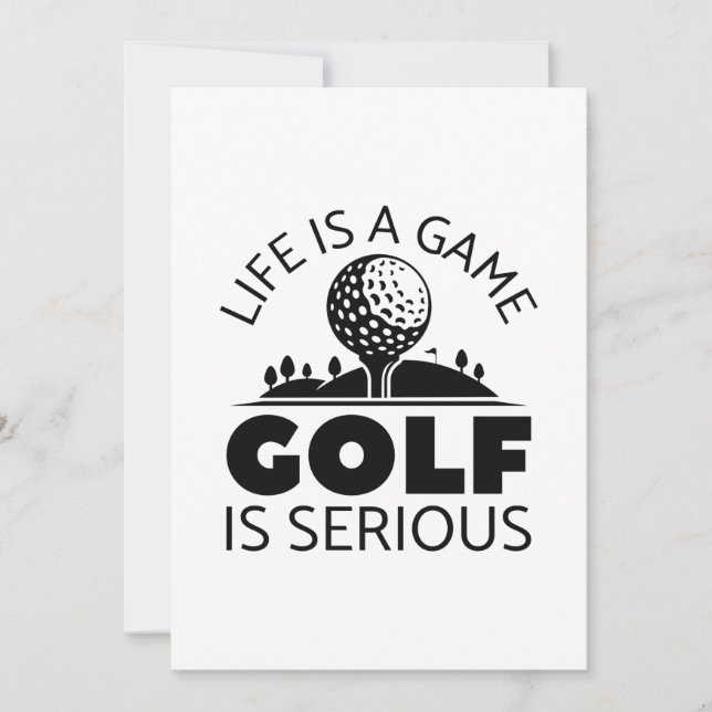 Life Is A Game Golf Is Serious Thank You Card (Front)