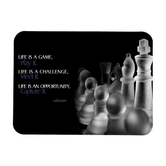 "Life is a game" Inspirational Quote Flexible Magnet (Horizontal)