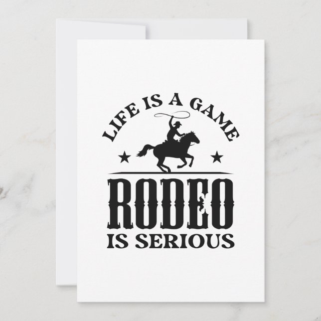 Life Is A Game Rodeo Is Serious Thank You Card (Front)