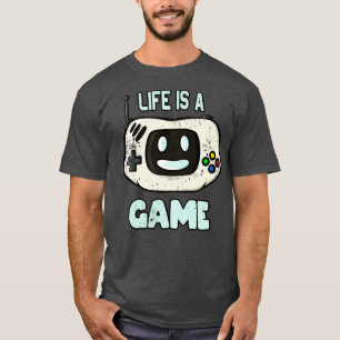 Life Is A Game toon Gaming Console Face T-Shirt