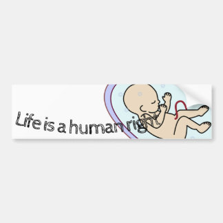 Life is a human right! pro-life bumper sticker