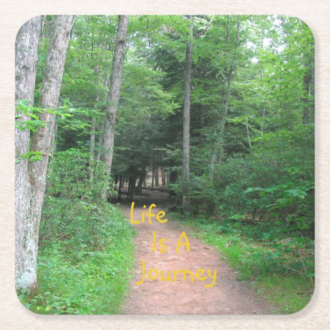 Life Is A Journey 2 Square Paper Coaster (Front)