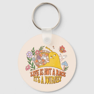 Life Is A Journey – Cute Snail, Mushrooms & Flower Key Ring