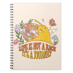 Life Is A Journey – Cute Snail, Mushrooms & Flower Notebook