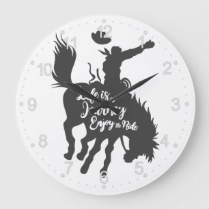 Life is a journey enjoy - Choose background colour Large Clock