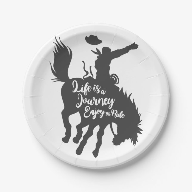 Life is a journey enjoy - Choose background colour Paper Plate (Front)