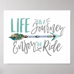Life is a Journey Enjoy the Ride Boho Wanderlust Poster